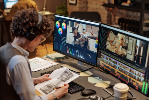 professional video editor at work in urban office 2026 01 08 00 12 16 utc