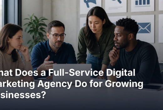Editorial illustration for What Does a Full-Service Digital Marketing Agency Do for Growing Businesses?