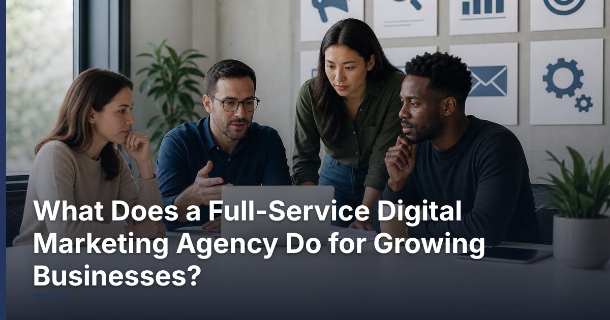 Editorial illustration for What Does a Full-Service Digital Marketing Agency Do for Growing Businesses?