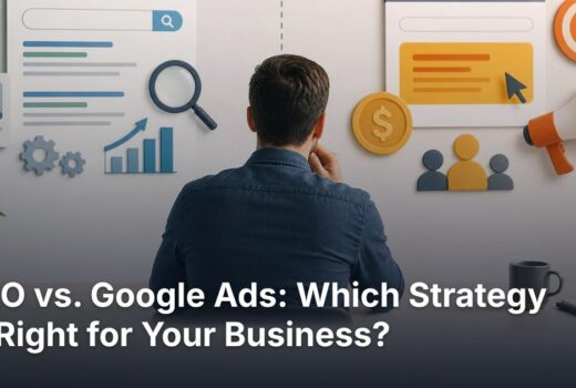Editorial illustration for SEO vs. Google Ads: Which Strategy Is Right for Your Business?